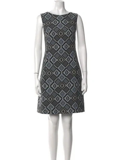 Pre-owned Akris Punto Graphic Print Knee-length Dress W/ Tags In Black