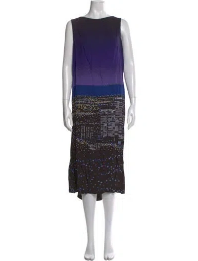Pre-owned Akris Punto Graphic Print Midi Length Dress In Black