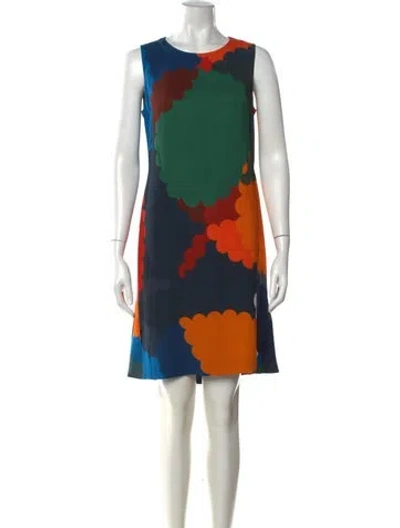 Pre-owned Akris Punto Graphic Print Mini Dress In Blue