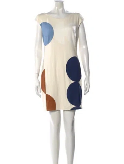 Pre-owned Akris Punto Graphic Print Mini Dress In Neutral