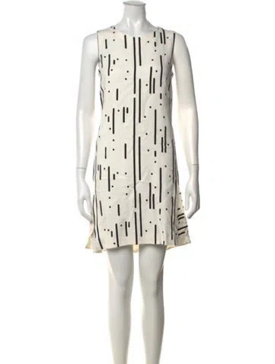 Pre-owned Akris Punto Graphic Print Mini Dress In Neutrals