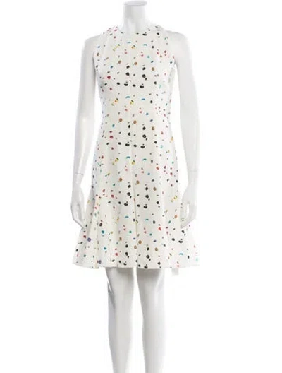 Pre-owned Akris Punto Graphic Print Mini Dress W/ Tags In Neutral