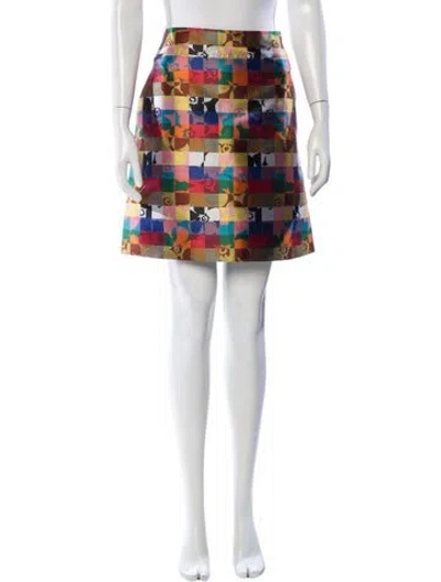 Pre-owned Akris Punto Graphic Print Mini Skirt In Red