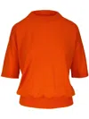 Akris Punto Half-sleeve Sweater In Orange