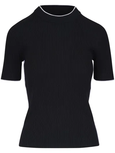 AKRIS PUNTO HALF-SLEEVE SWEATER