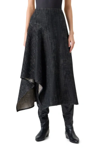 Akris Punto Handkerchief Hem Denim Skirt In Black