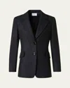Akris Punto Heavy Wool Single-breasted Boyfriend Jacket In Black