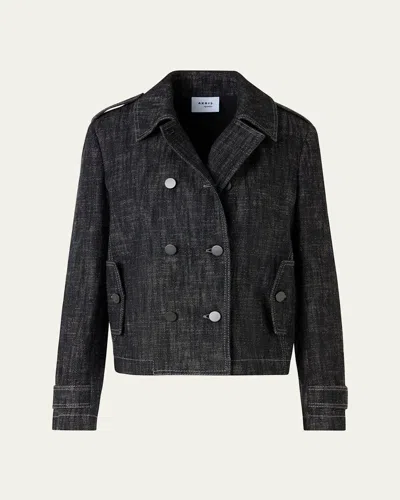 Akris Punto Heavyweight Cotton Denim Jacket In Black