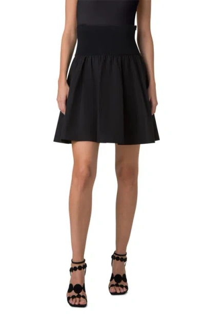 Akris Punto High Waist Cotton Skirt In Black