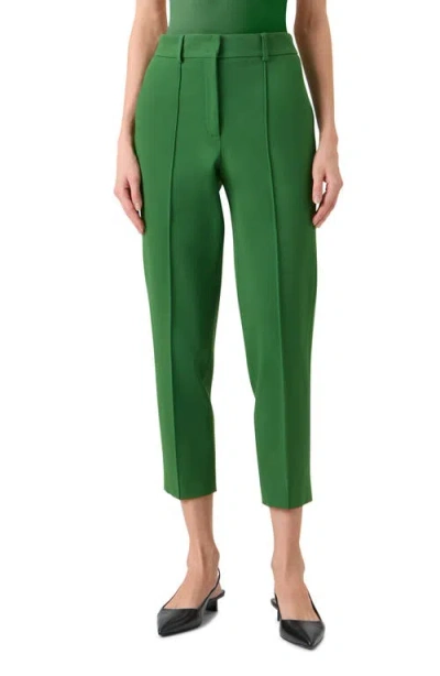 Akris Punto High Waist Signature Jersey Pants In Green