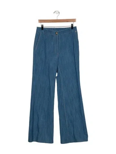 Pre-owned Akris Punto High-rise Flared Jeans In Blue
