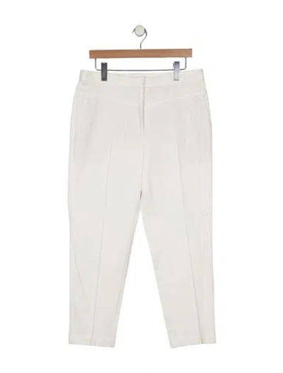Pre-owned Akris Punto High-rise Straight Leg Jeans In White