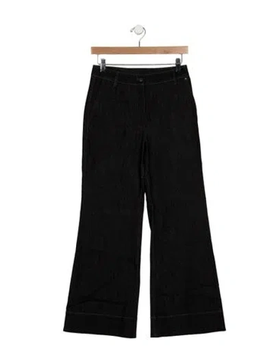 Pre-owned Akris Punto High-rise Wide Leg Jeans In Black