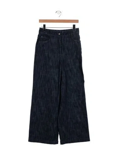 Pre-owned Akris Punto High-rise Wide Leg Jeans In Blue