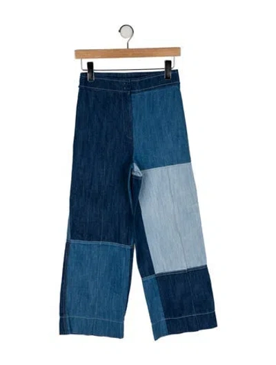 Pre-owned Akris Punto High-rise Wide Leg Jeans In Blue
