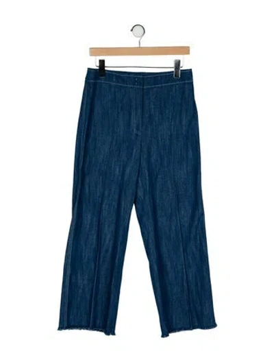 Pre-owned Akris Punto High-rise Wide Leg Jeans In Blue