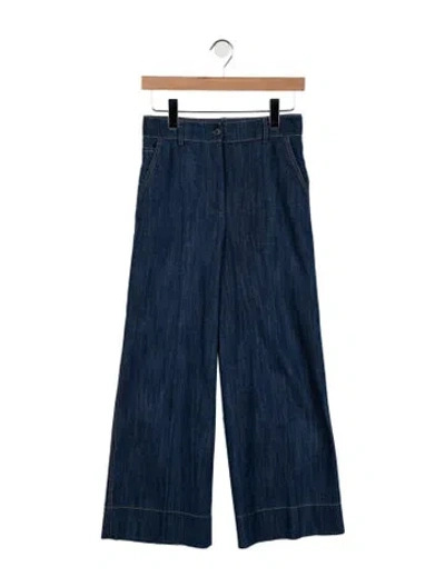 Pre-owned Akris Punto High-rise Wide Leg Jeans In Blue