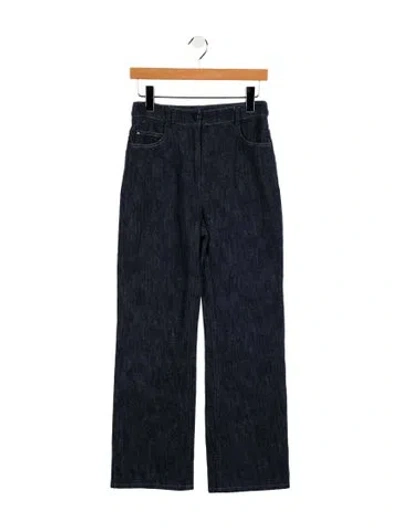 Pre-owned Akris Punto High-rise Wide Leg Jeans In Blue