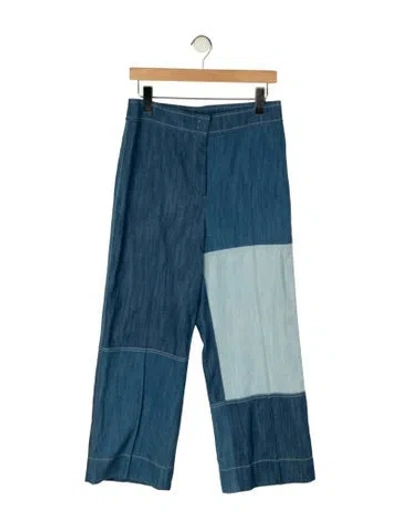Pre-owned Akris Punto High-rise Wide Leg Jeans In Blue