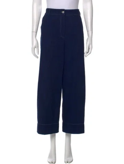 Pre-owned Akris Punto High-rise Wide Leg Jeans In Blue
