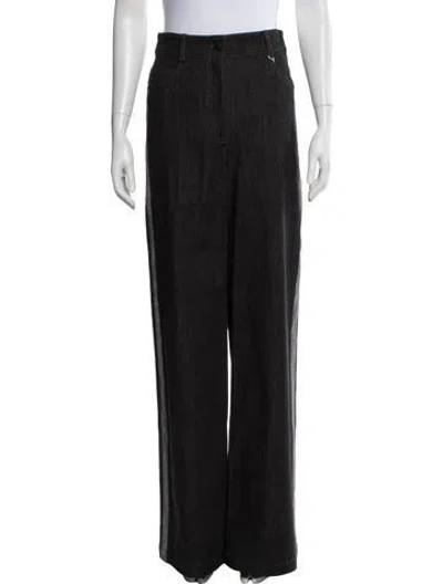 Pre-owned Akris Punto High-rise Wide Leg Jeans In Gray