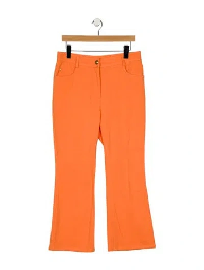 Pre-owned Akris Punto High-rise Wide Leg Jeans In Orange