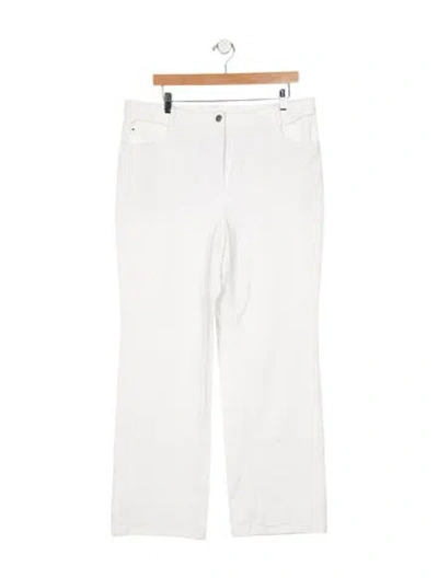 Pre-owned Akris Punto High-rise Wide Leg Jeans In White