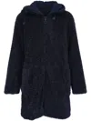 Akris Punto Hooded Faux-fur Coat In Blau