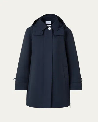 Akris Punto Hooded Two-tone Jacket In Navy