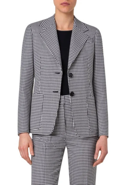 Akris Punto Houndstooth Blazer In Black-cream