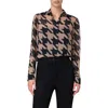 Akris Punto Houndstooth Print Button-front Blouse In Beige-black
