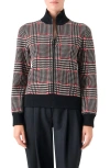 Akris Punto Houndstooth Check Jacquard Knit Zip Cardigan In Multi