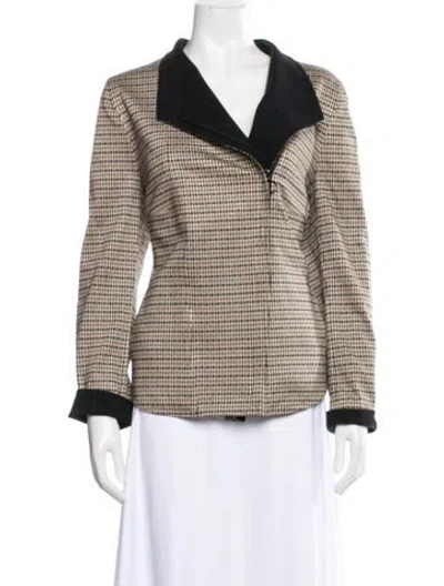 Pre-owned Akris Punto Houndstooth Print Blazer