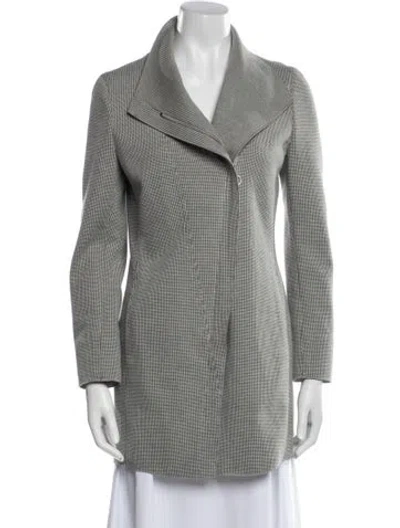 Pre-owned Akris Punto Houndstooth Print Blazer In Black