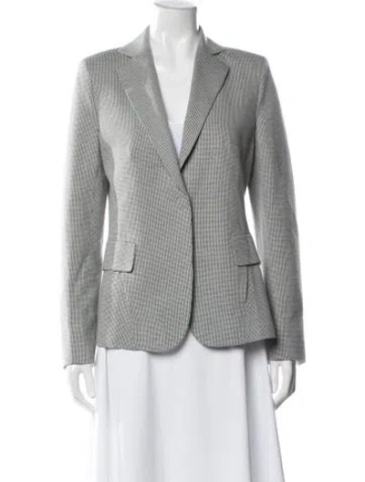 Pre-owned Akris Punto Houndstooth Print Blazer In Black