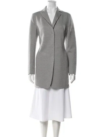 Pre-owned Akris Punto Houndstooth Print Blazer In Gray