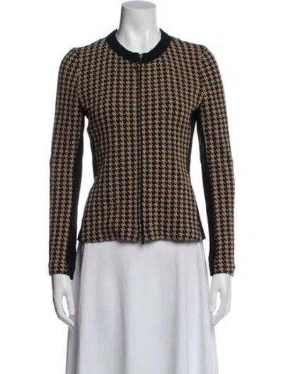 Pre-owned Akris Punto Houndstooth Print Jacket In Multi