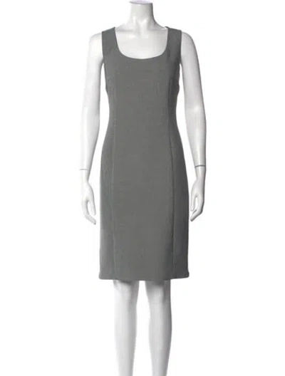 Pre-owned Akris Punto Houndstooth Print Knee-length Dress In Gray