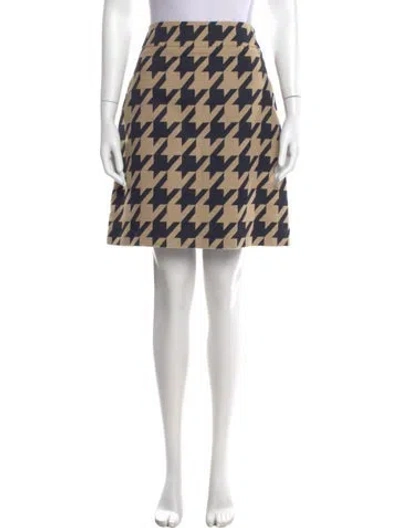 Pre-owned Akris Punto Houndstooth Print Knee-length Skirt In Neutral