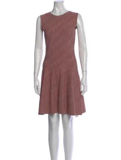 Pre-owned Akris Punto Houndstooth Print Mini Dress In Pink