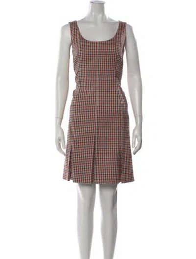 Pre-owned Akris Punto Houndstooth Print Mini Dress W/ Tags In Neutral