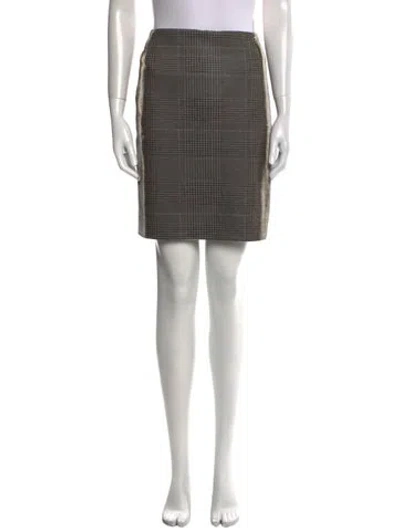 Pre-owned Akris Punto Houndstooth Print Mini Skirt In Brown