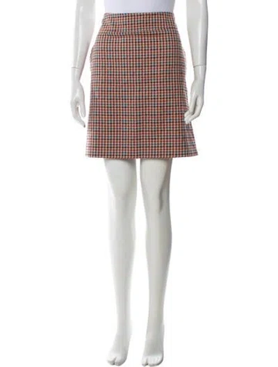Pre-owned Akris Punto Houndstooth Print Mini Skirt In White