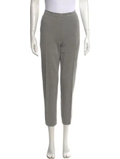 Pre-owned Akris Punto Houndstooth Print Straight Leg Pants In Gray