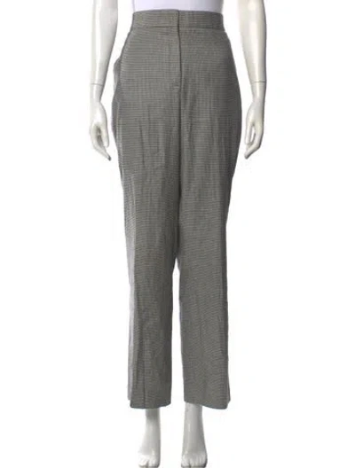Pre-owned Akris Punto Houndstooth Print Straight Leg Pants In Grey
