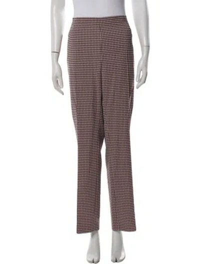 Pre-owned Akris Punto Houndstooth Print Straight Leg Pants In Pink