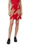 Akris Punto Houndstooth Skirt In Lipstick-caramel