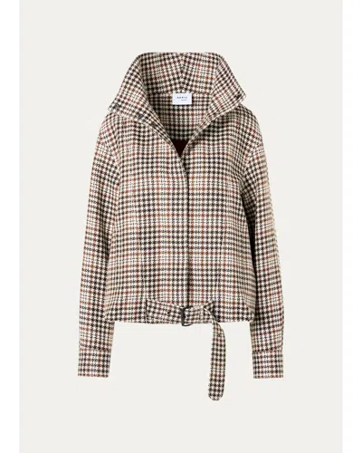 Akris Punto Houndstooth Tweed Wool-blend Blouson Jacket In Multi