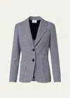 Akris Punto Houndstooth Blazer In Black-cream