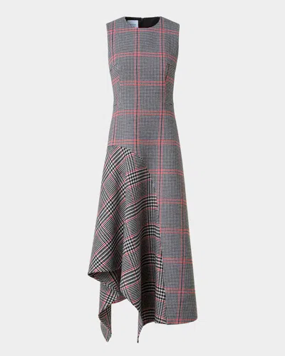 Akris Punto Houndstooth Wool Fresco Midi Dress